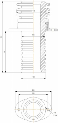 Изоляторы проходные ИП-10/630-7,5 УХЛ 2 (на фланце)