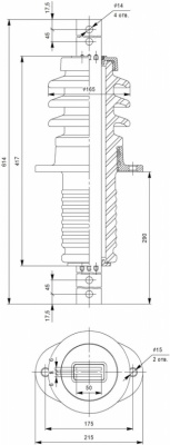 Изоляторы проходные ИПУ-10/1000-7,5 М УХЛ 1